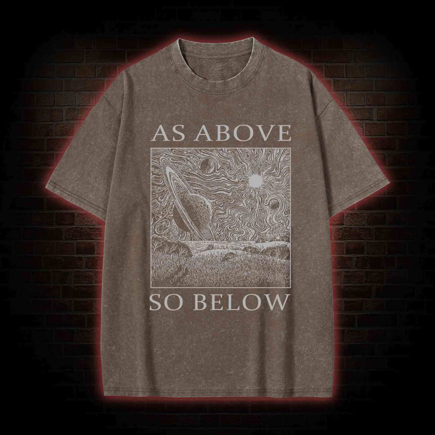 Retro As Above So Below Washed T-shirt