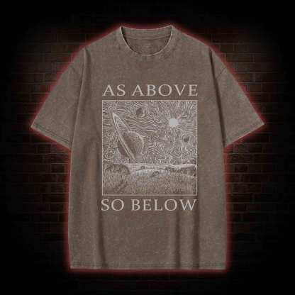 Retro As Above So Below Washed T-shirt