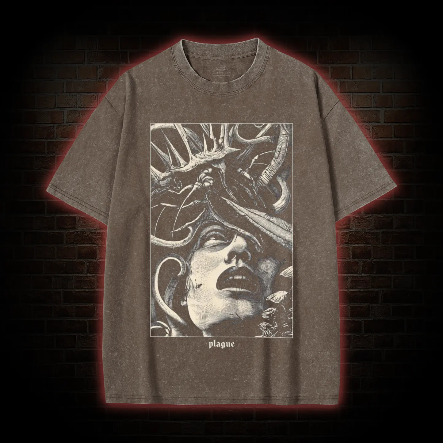 Gothic Parasite Attack Washed T-shirt