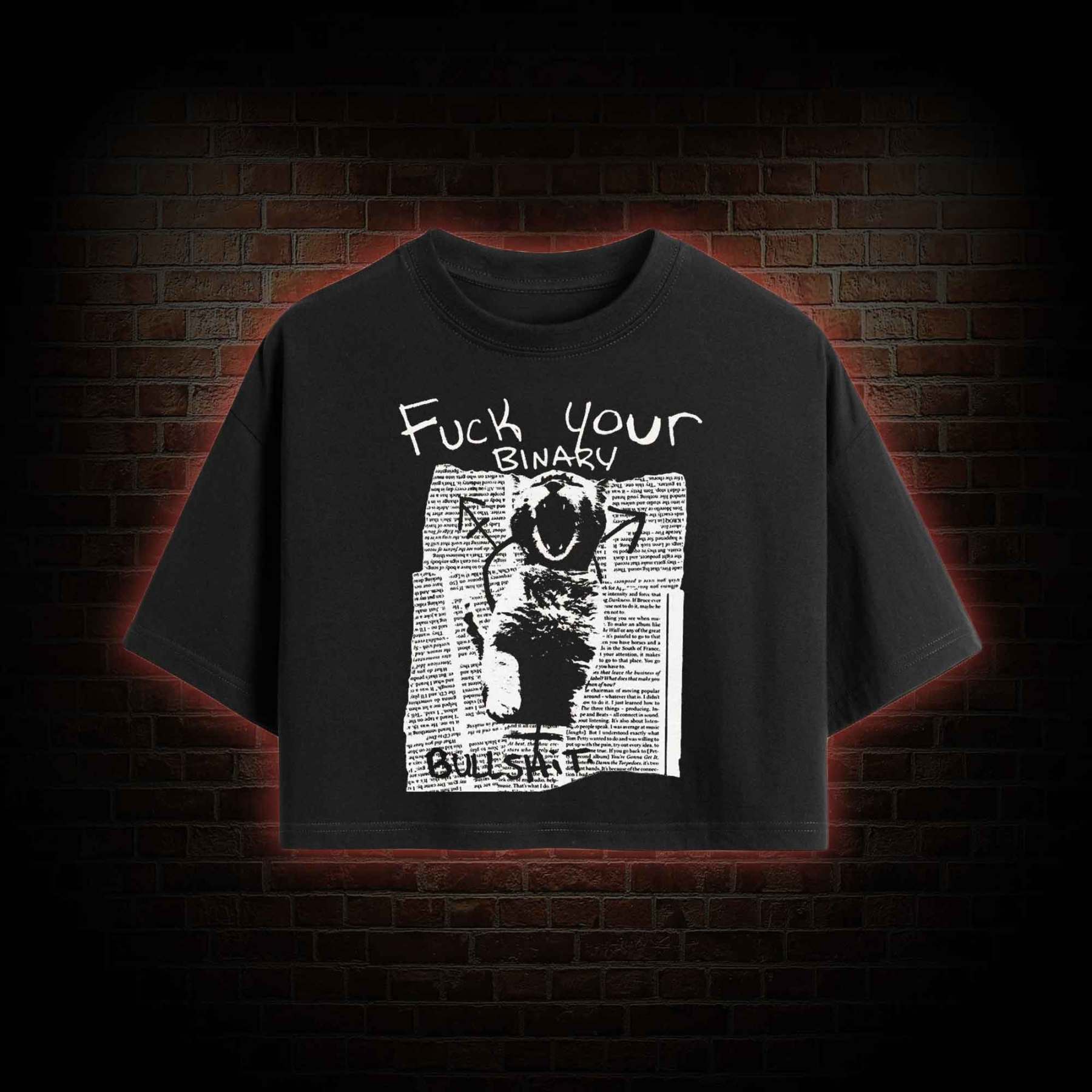 Fuck Your Binary Crop Top
