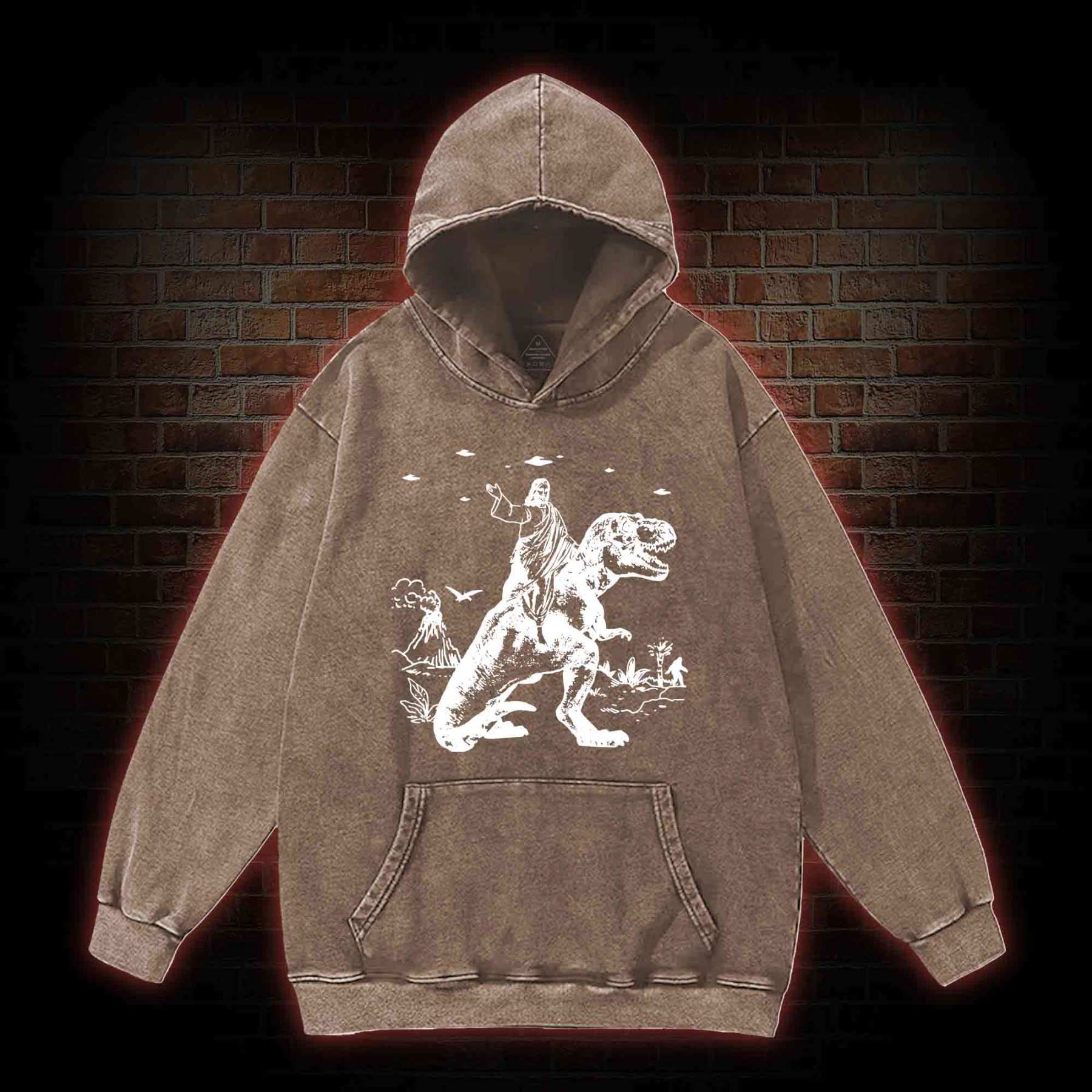T-rex Jesus Washed Hoodie