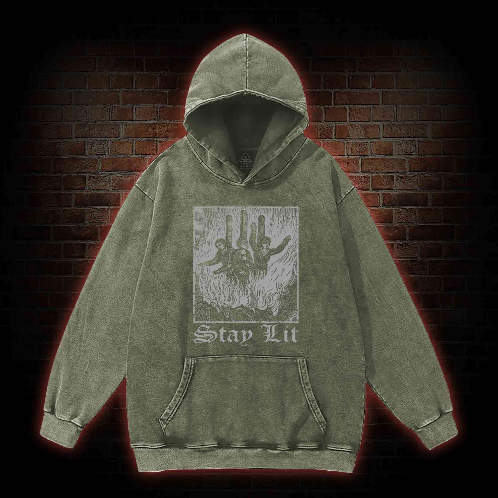 Stay Lit Washed Hoodie