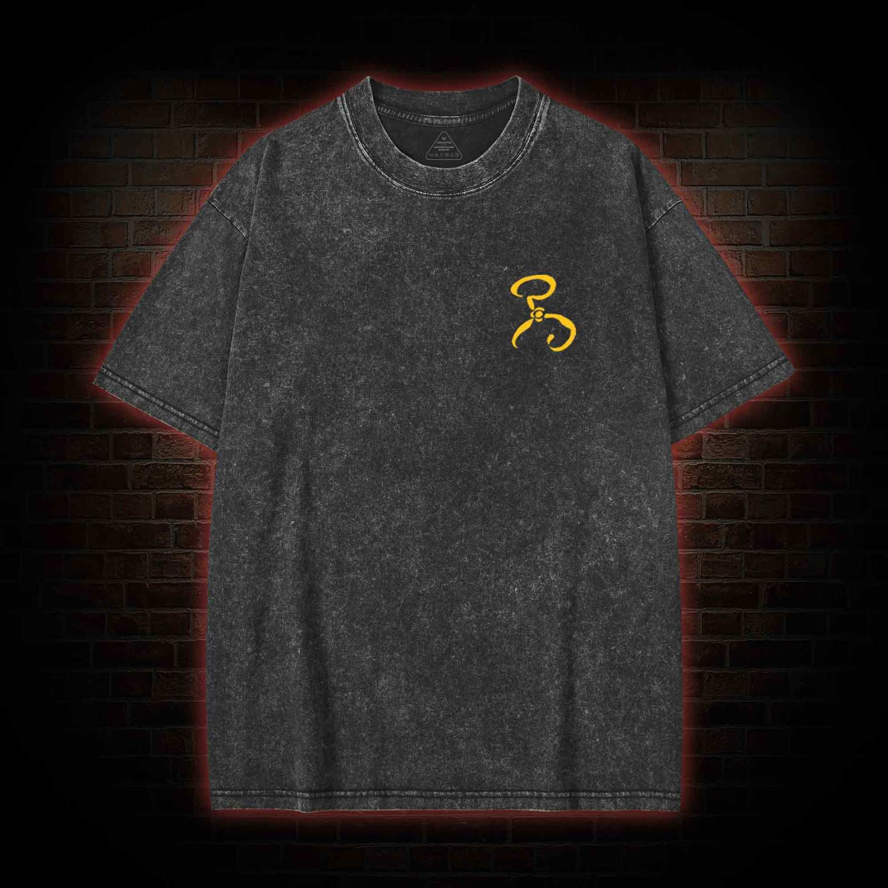 The King in Yellow Cthulhu Back Print Washed T-shirt