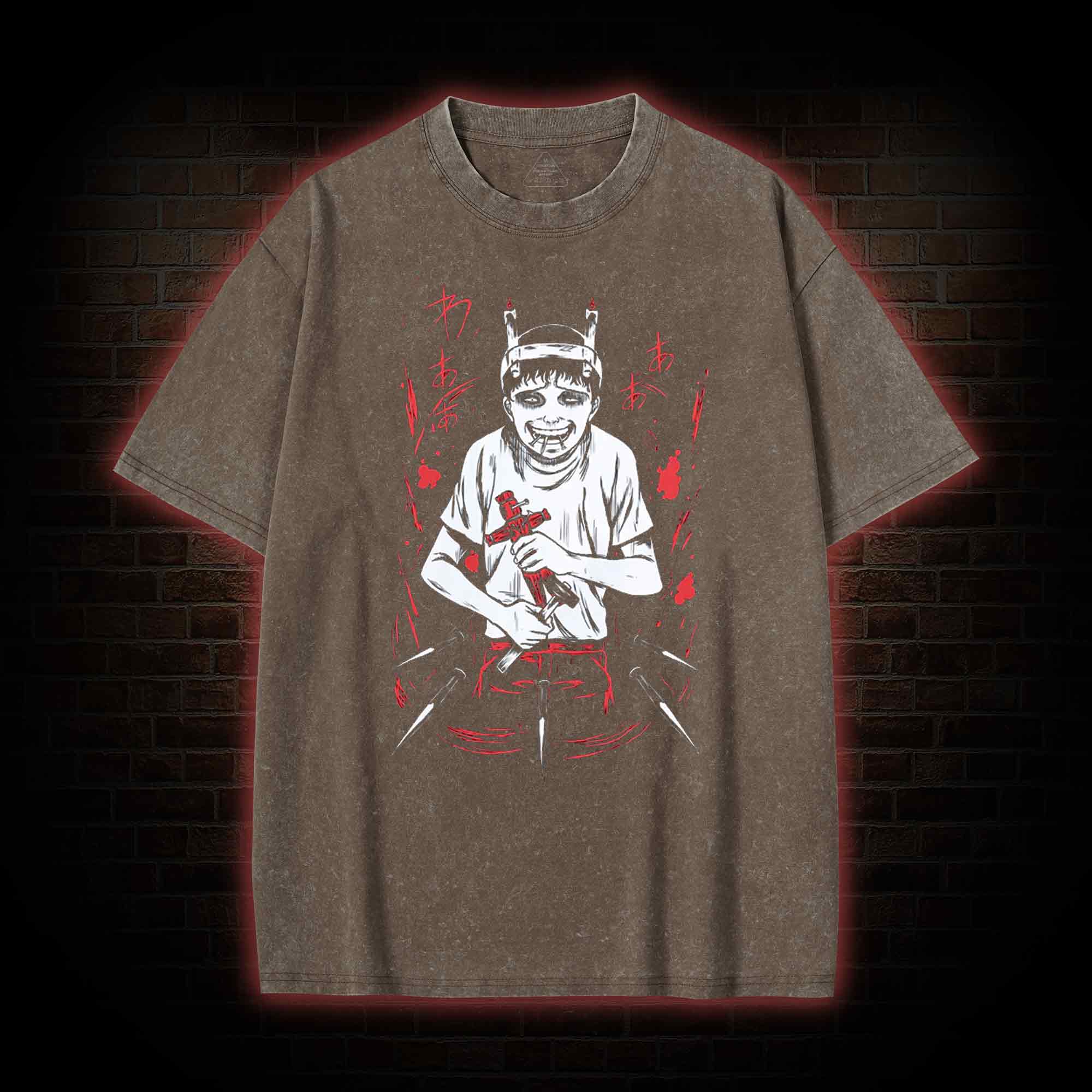 Dark Illustration Washed T-shirt