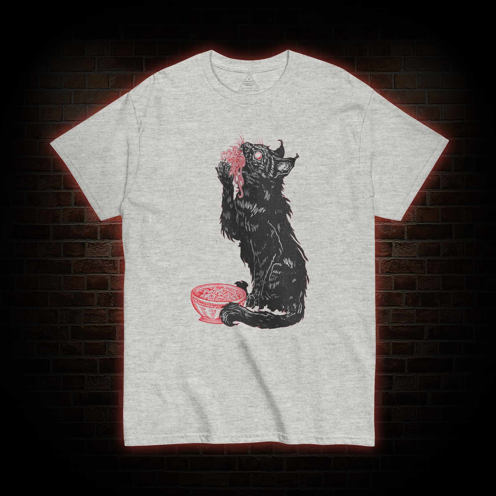 Cat Eating Noodles T-shirt 