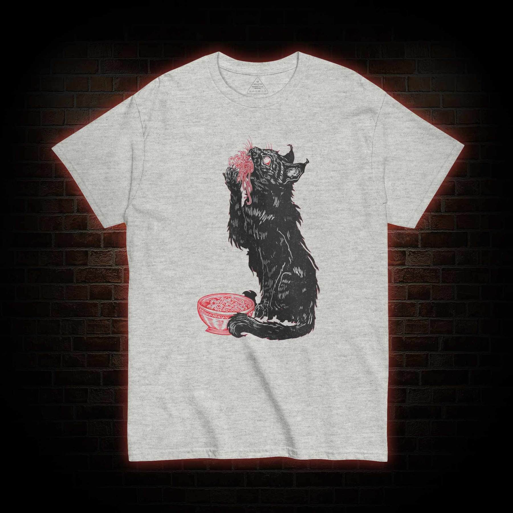 Cat Eating Noodles T-shirt