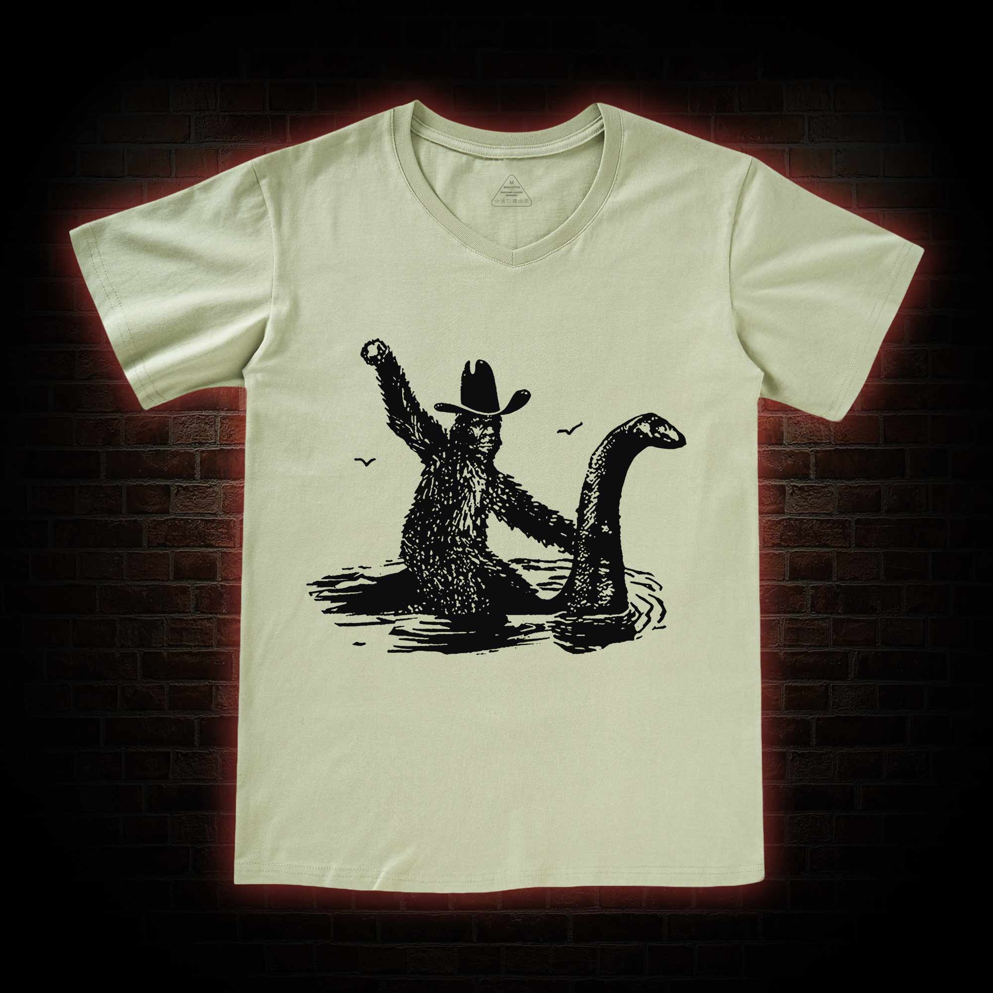 Bigfoot And Loch Ness Monster V-Neck Classic T-Shirt