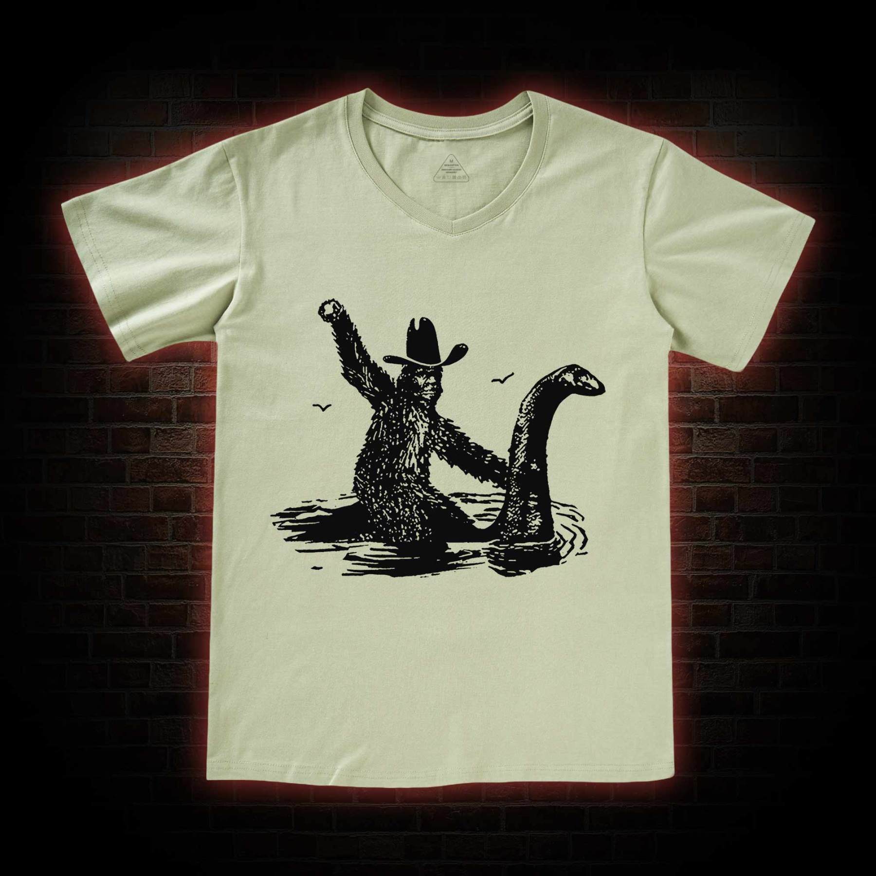 Bigfoot And Loch Ness Monster V-Neck Classic T-Shirt