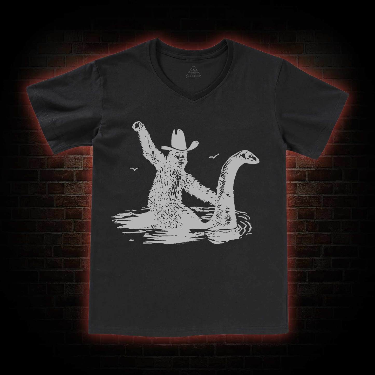 Bigfoot And Loch Ness Monster V-Neck Classic T-Shirt