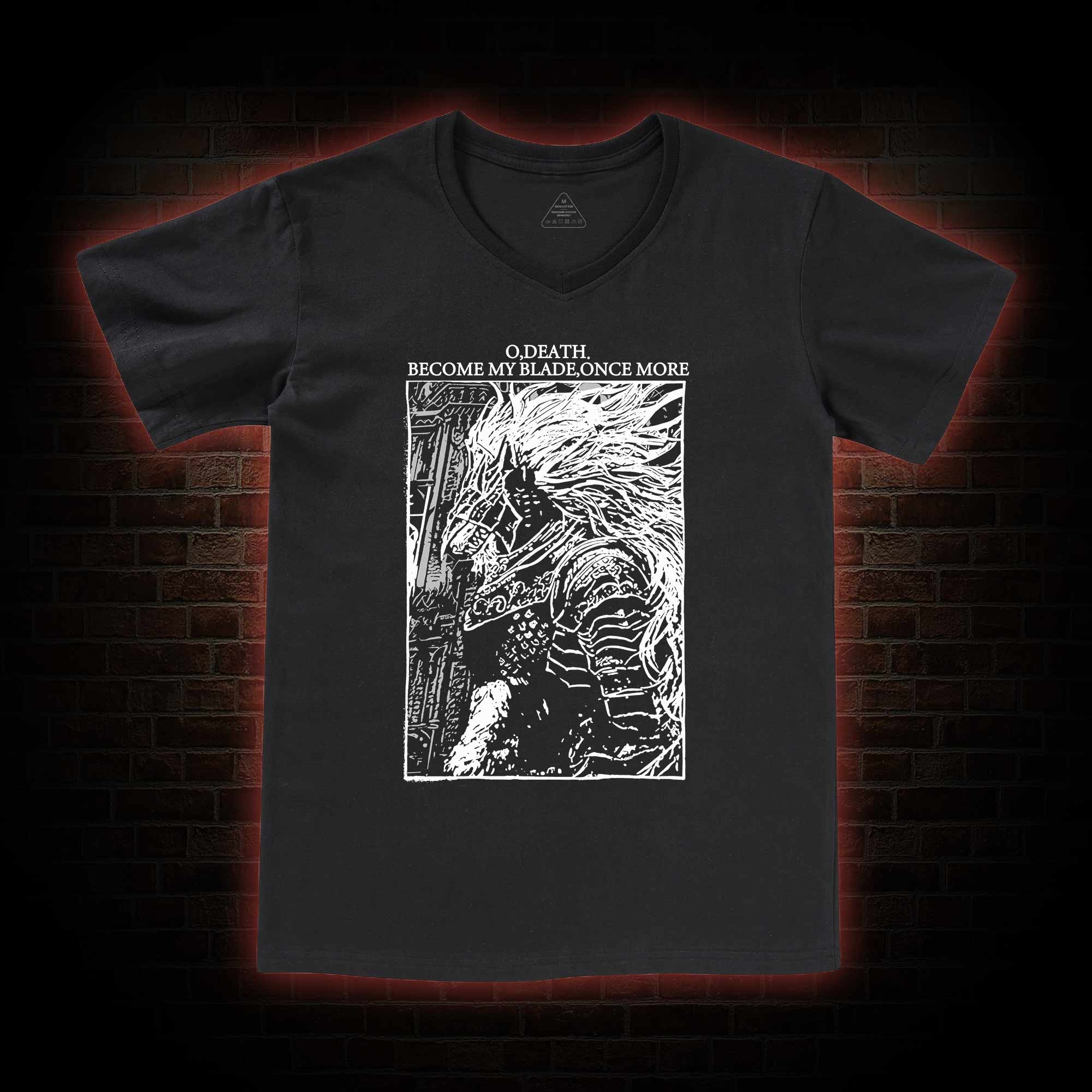 The Black Blade Back Print Washed V-Neck Classic T-Shirt