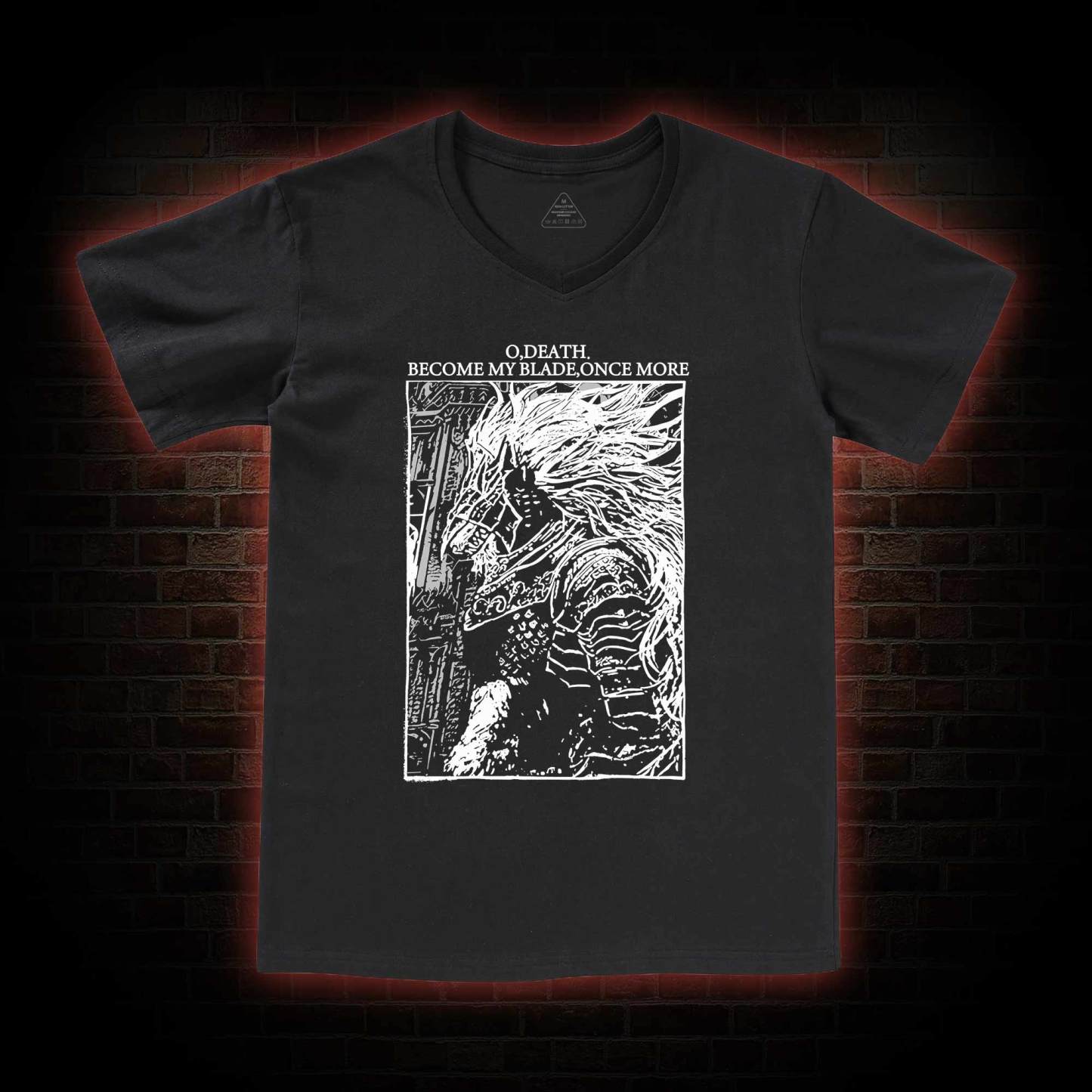 The Black Blade Back Print Washed V-Neck Classic T-Shirt