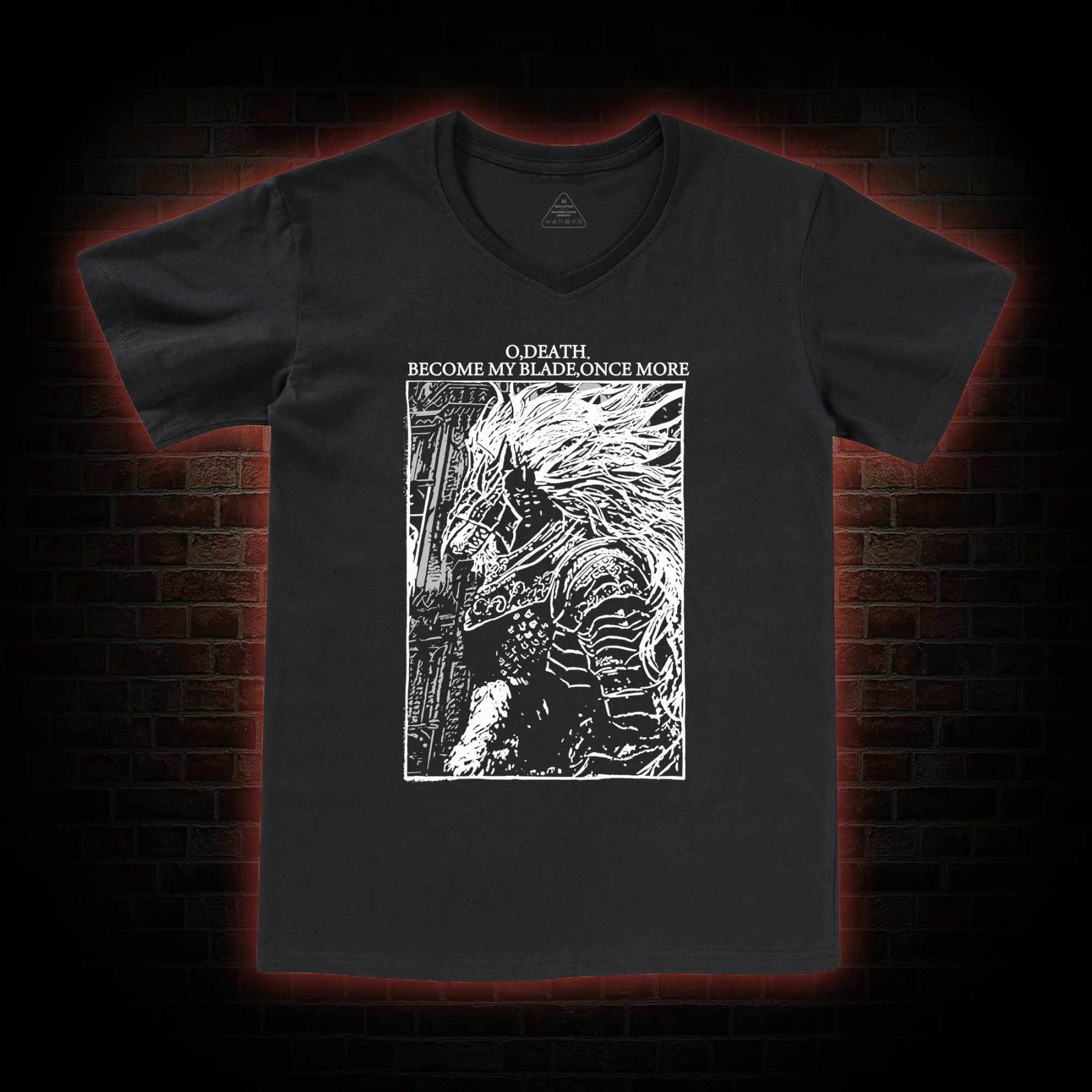 The Black Blade Back Print Washed V-Neck Classic T-Shirt