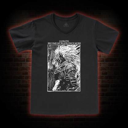 The Black Blade Back Print Washed V-Neck Classic T-Shirt