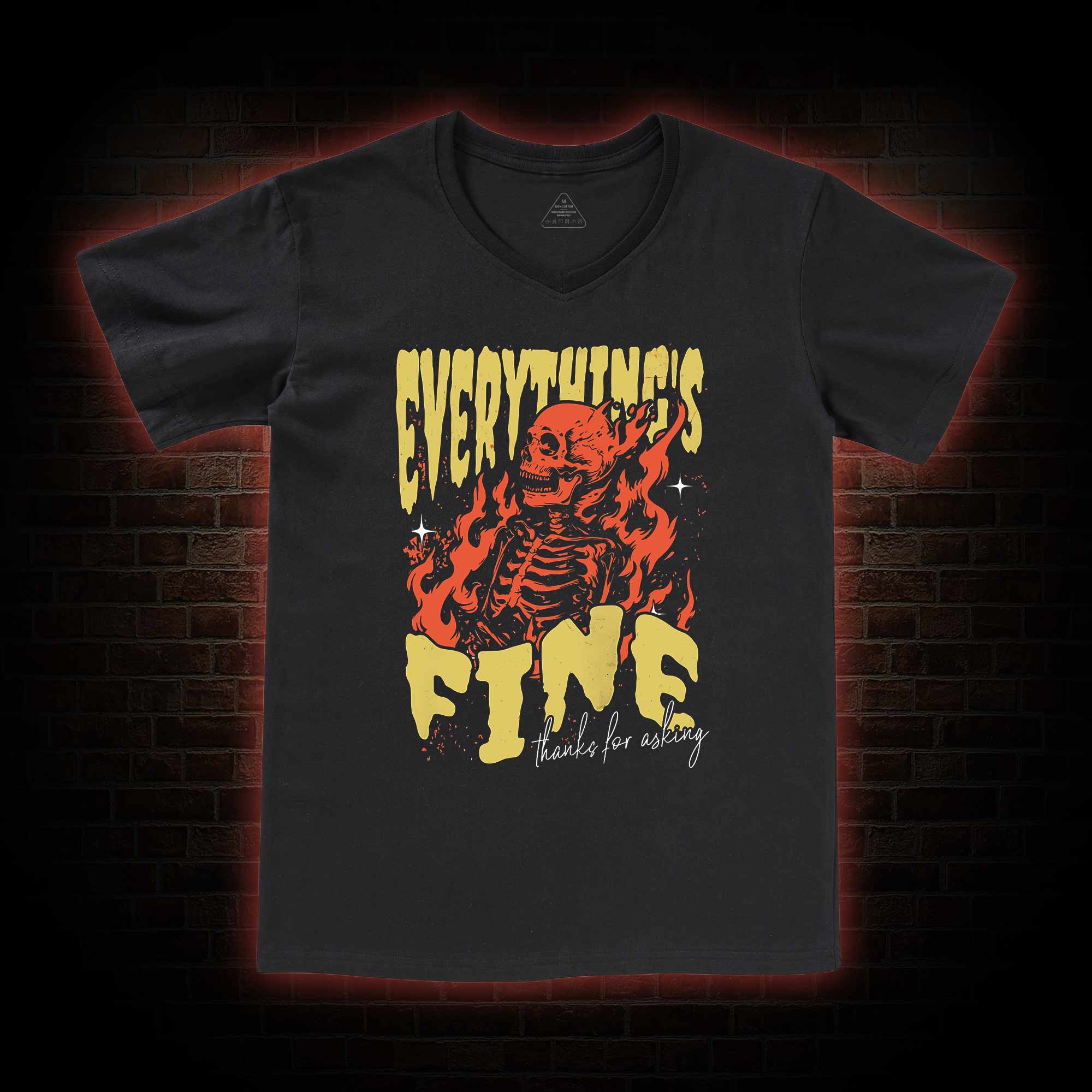  Everything's Fine V-Neck Classic T-Shirt