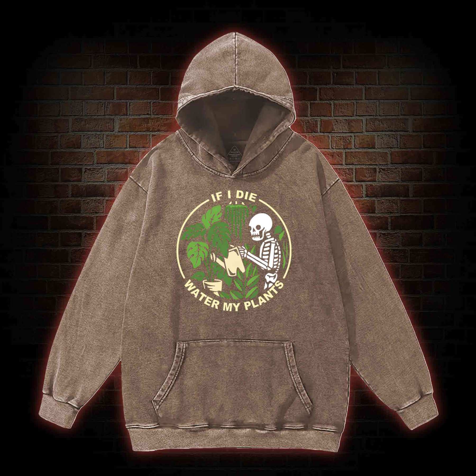 If I Die Water My Plants Washed Hoodie
