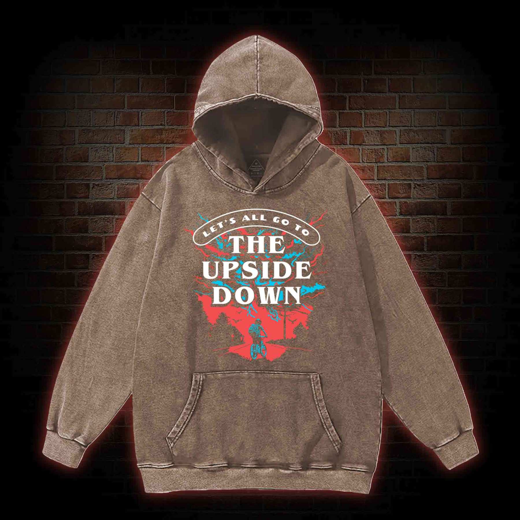 Let's All Go To The Upside Down Washed Hoodie