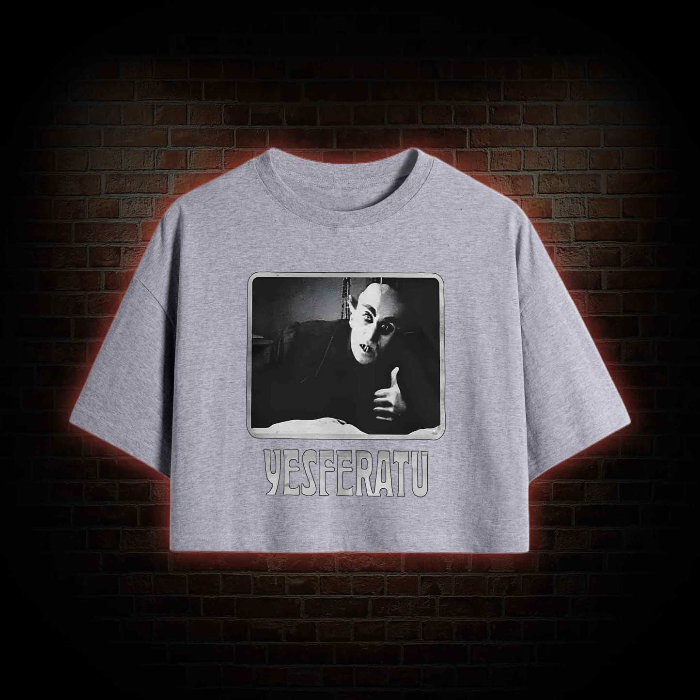 Yesferatu Funny Horror Retro Crop Top