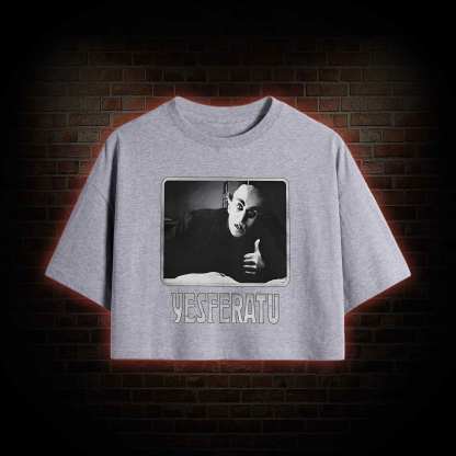 Yesferatu Funny Horror Retro Crop Top