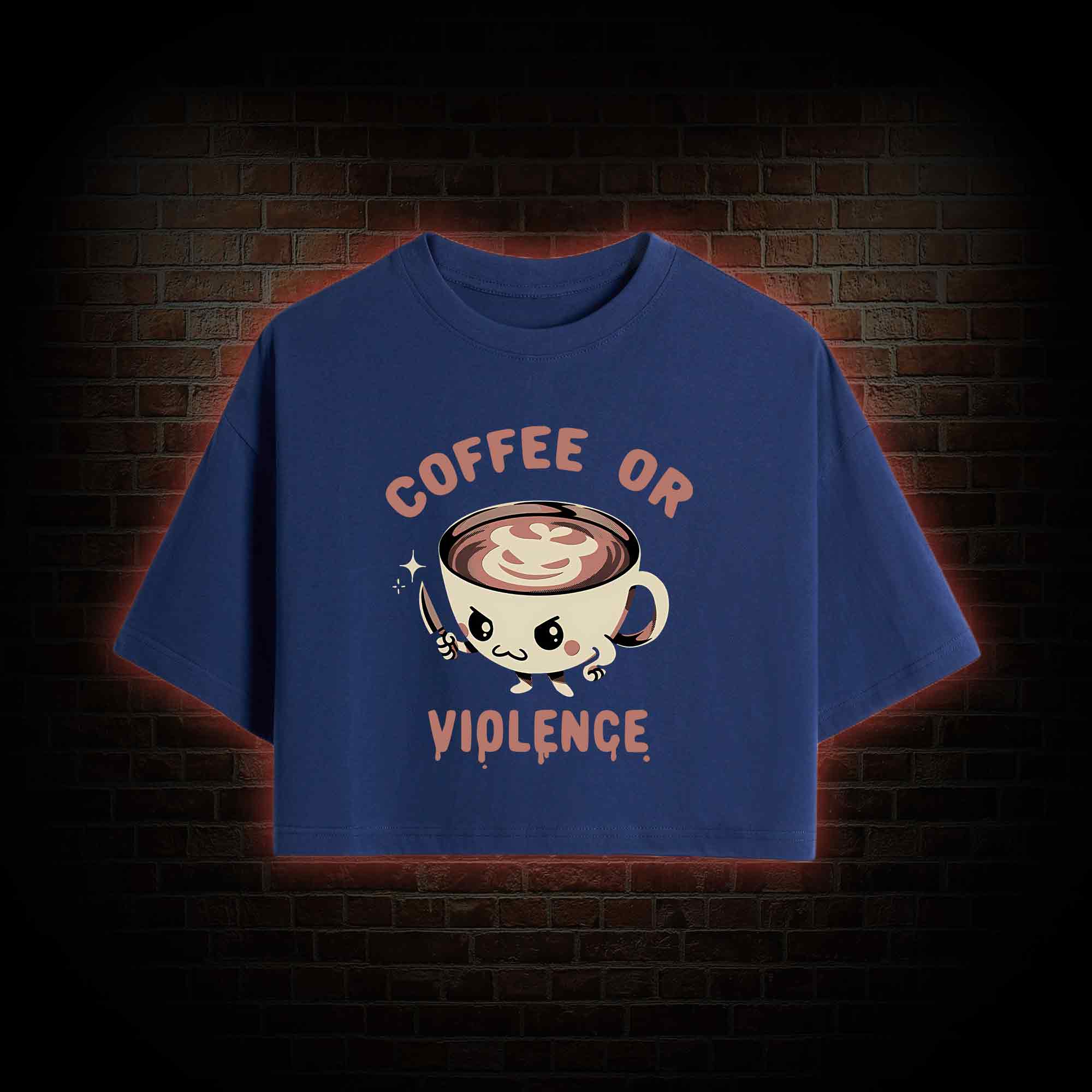 Coffee Or Violence Crop Top