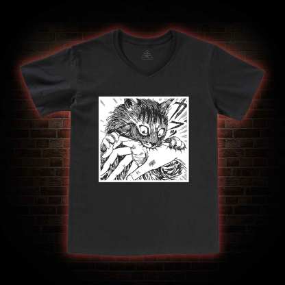 Tomie Cat Diary Anime Horror V-Neck Classic T-Shirt