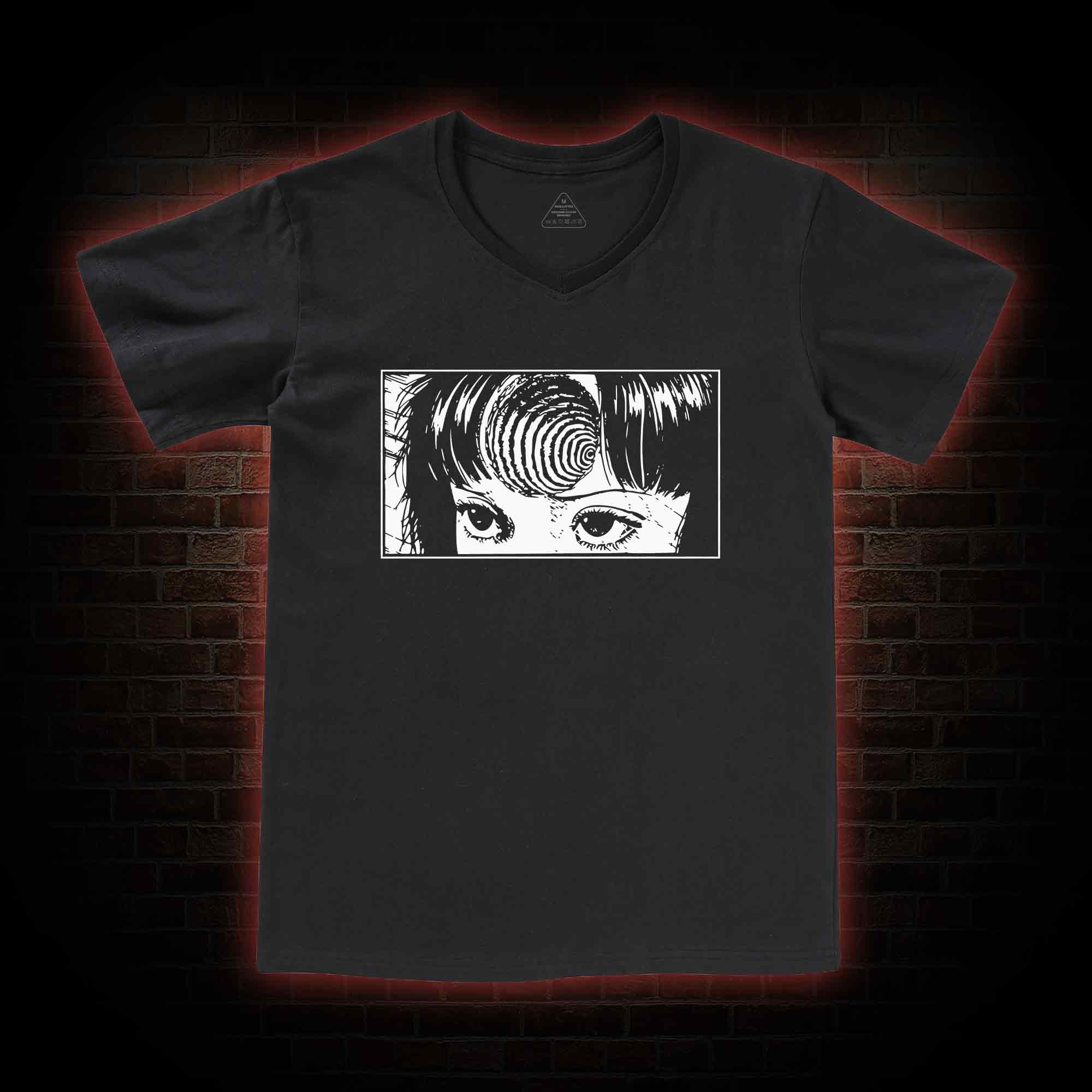 Creepy Girl Eyes V-Neck Classic T-Shirt