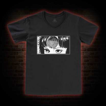 Creepy Girl Eyes V-Neck Classic T-Shirt