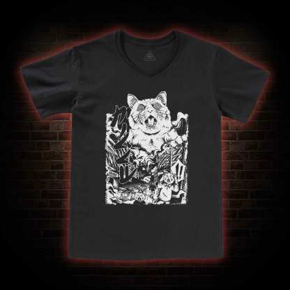 Monster Cat V-Neck Classic T-Shirt