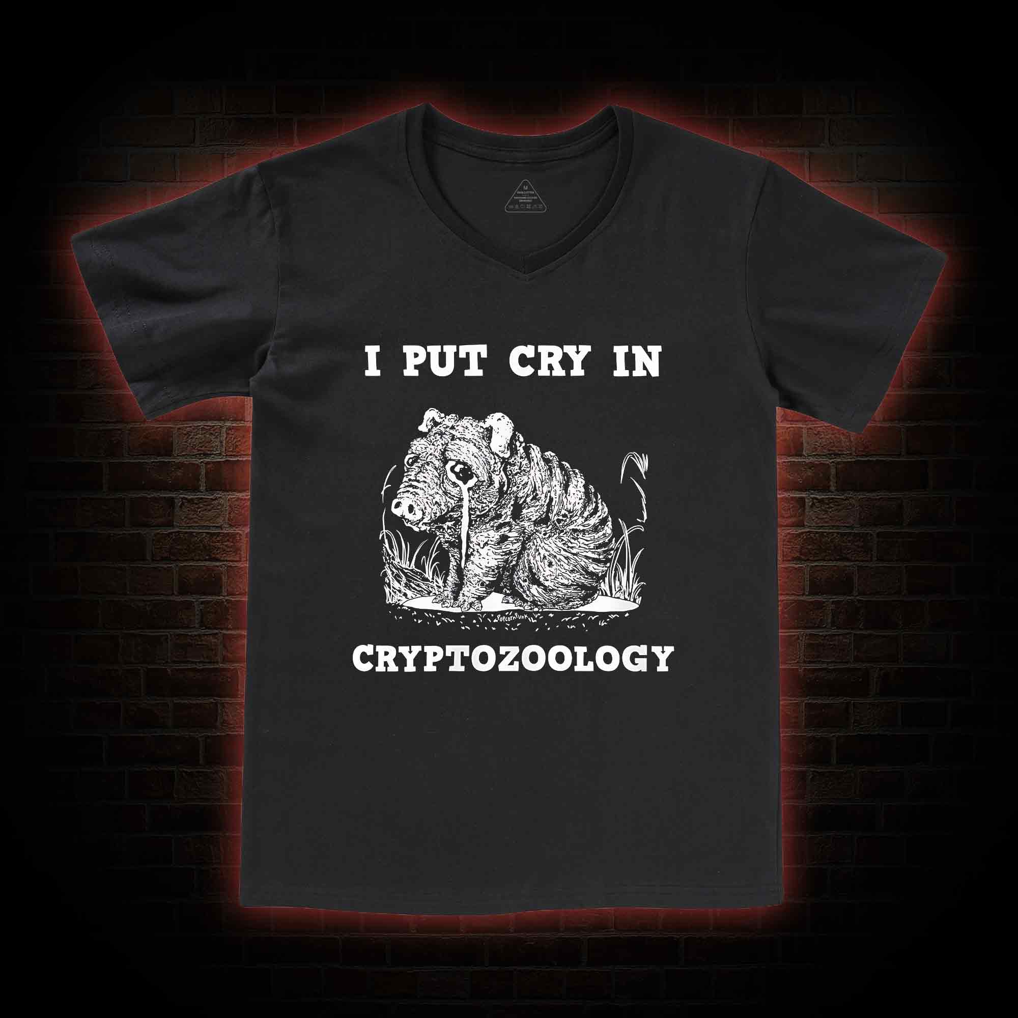 I Put Cry in Cryptozoology V-Neck Classic T-Shirt