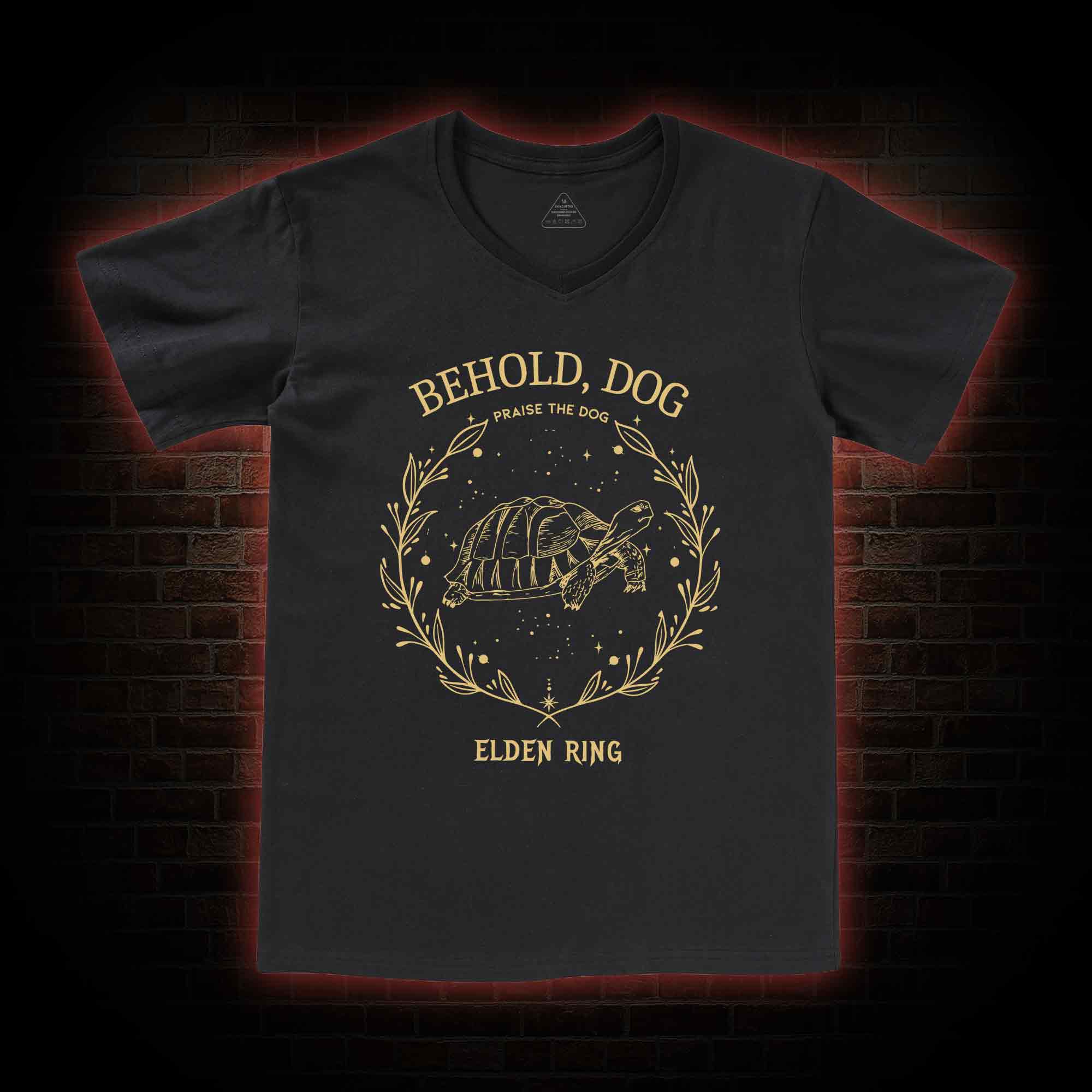 Behold Dog Back Print V-Neck Classic T-Shirt
