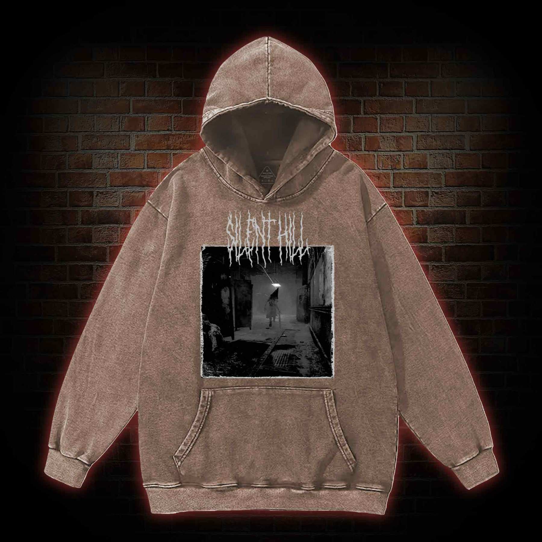 Red Pyramid Thing Retro Washed Hoodie