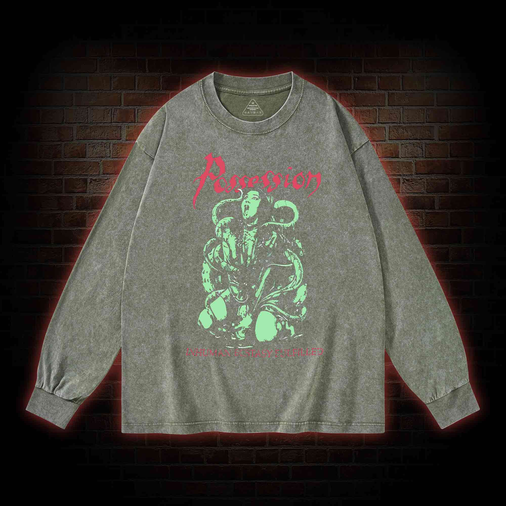 Inhuman Ecstasy Fulfilled Washed Long-Sleeve T-shirt