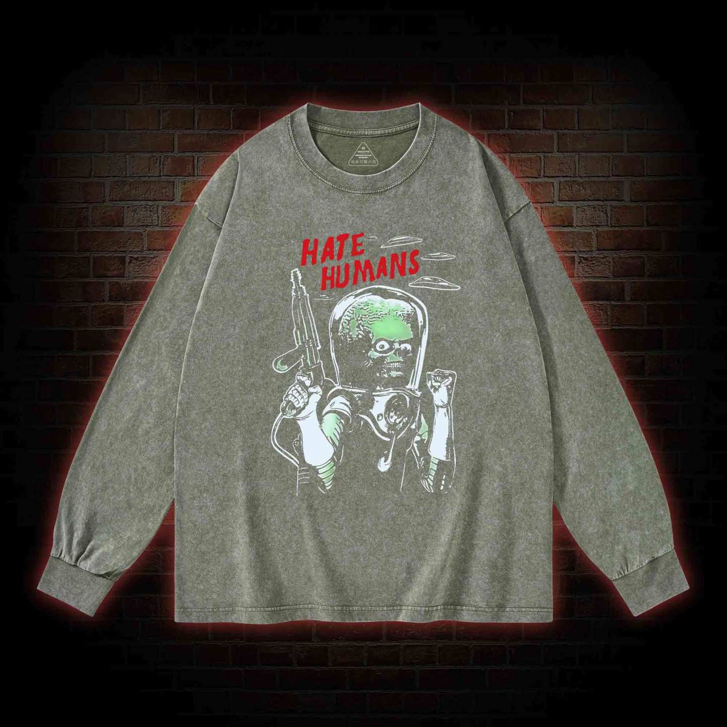 Hate Humans Washed Long-Sleeve T-shirt