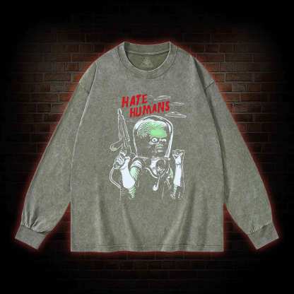 Hate Humans Washed Long-Sleeve T-shirt