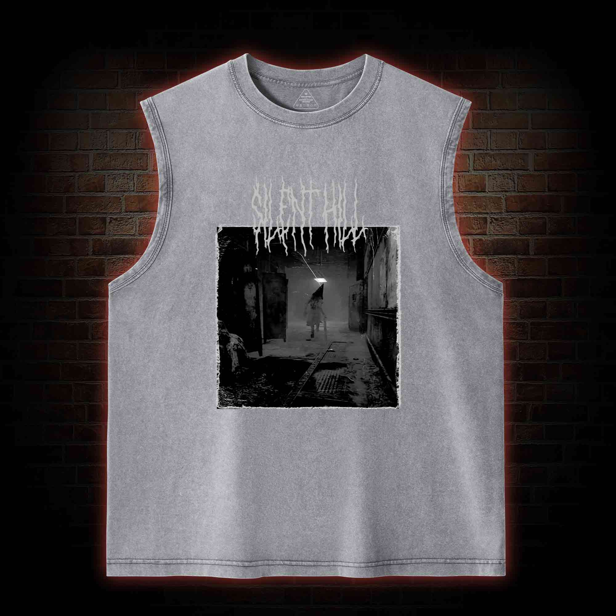 Red Pyramid Thing Retro Washed Tank Top