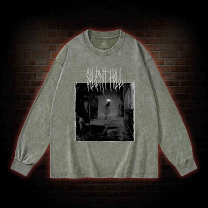 Red Pyramid Thing Retro Washed Long-Sleeve T-shirt
