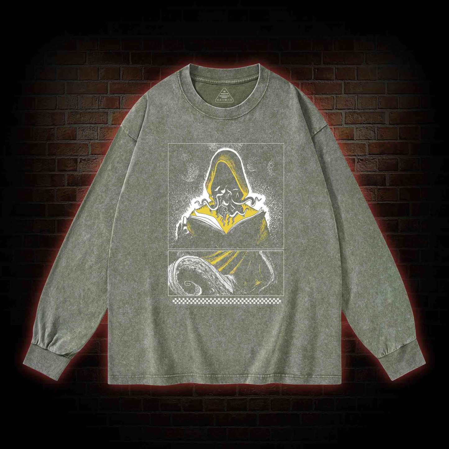 Yellow Sign Washed Long-Sleeve T-shirt