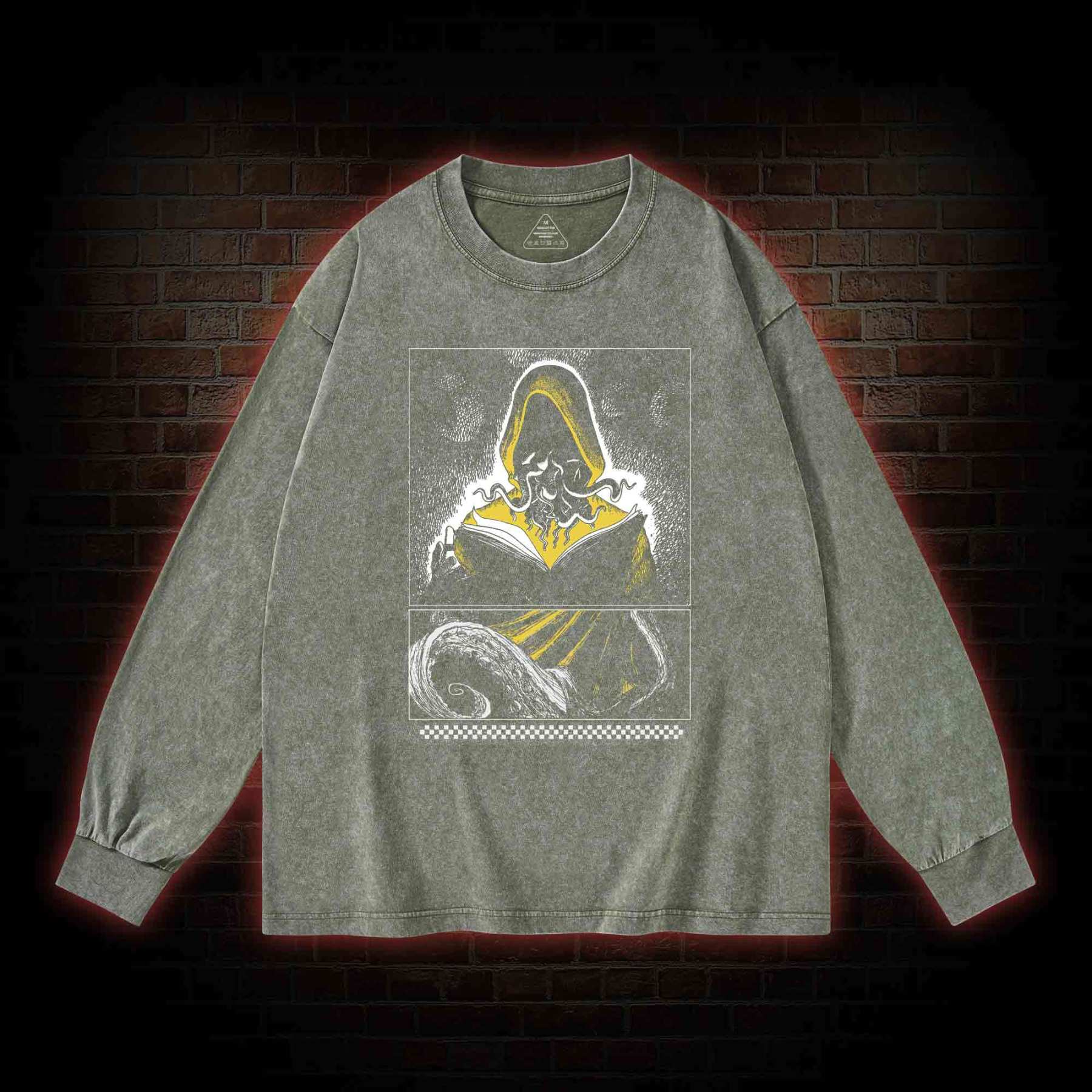 Yellow Sign Washed Long-Sleeve T-shirt