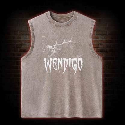 Wendigo Scary Monster Washed Tank Top