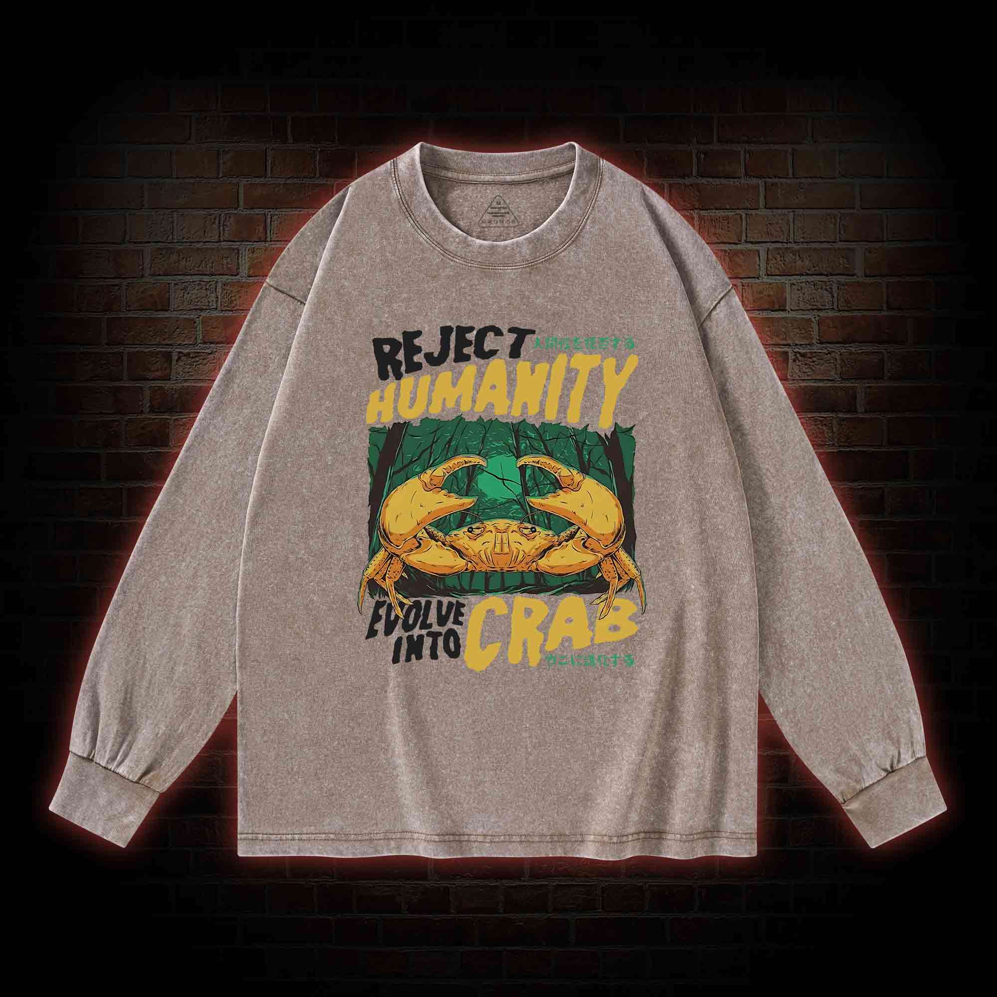 Reject Humanity Crab Washed Long-Sleeve T-shirt