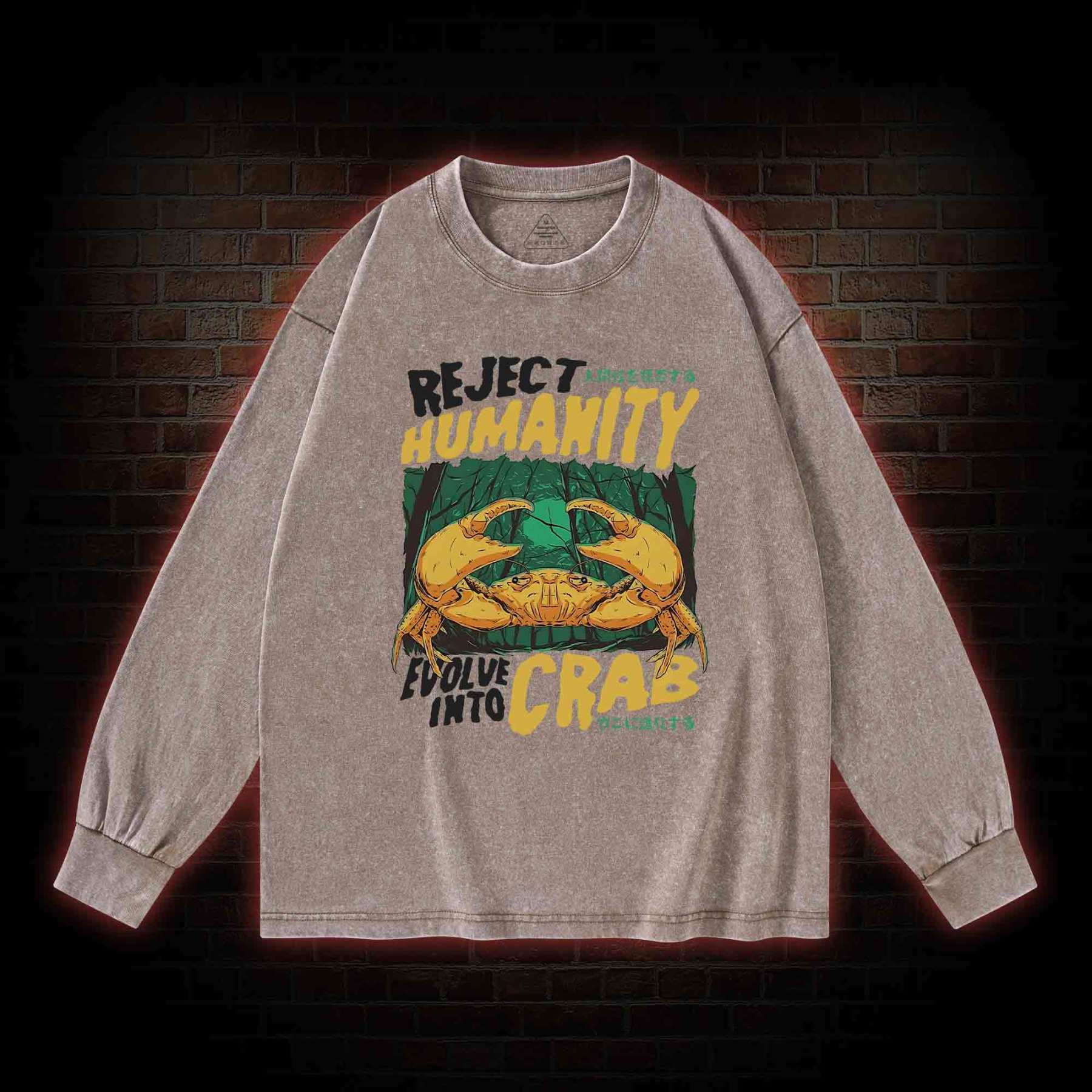Reject Humanity Crab Washed Long-Sleeve T-shirt