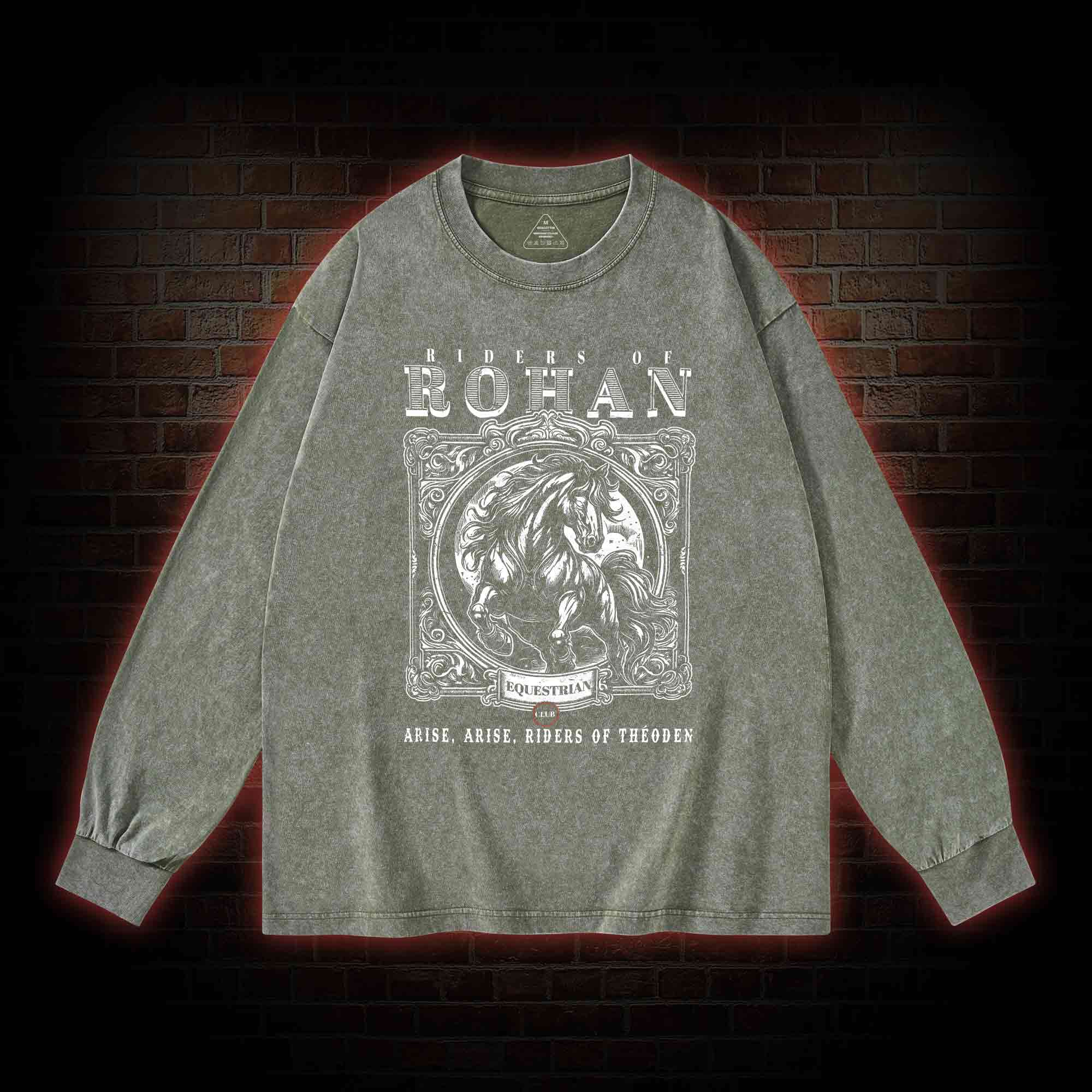 Riders of Rohan Equestrian Club Washed Long-Sleeve T-shirt