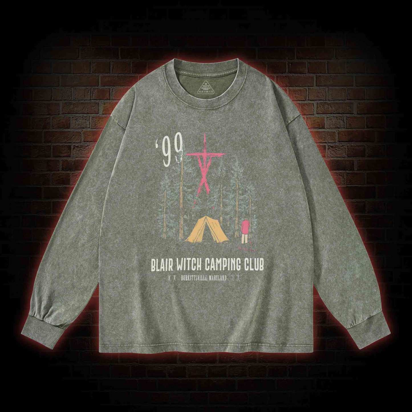 Witch Camping Washed Long-Sleeve T-shirt