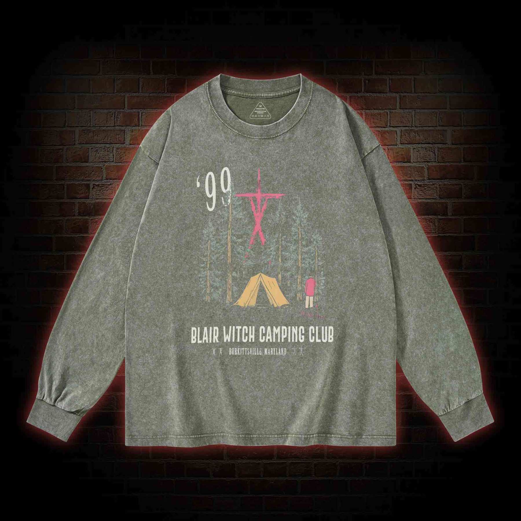 Witch Camping Washed Long-Sleeve T-shirt