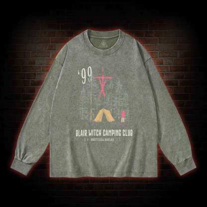 Witch Camping Washed Long-Sleeve T-shirt