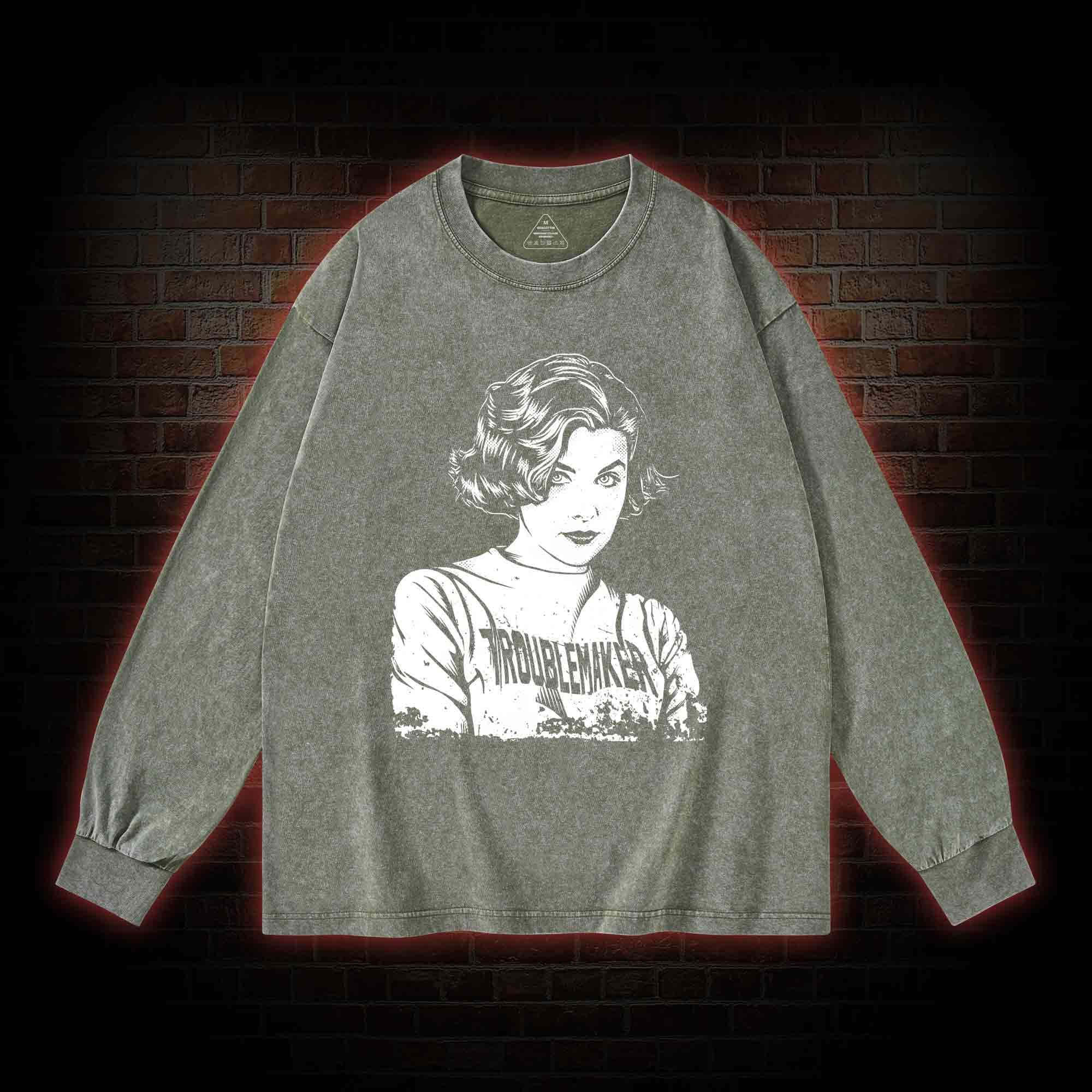 Troublemaker Washed Long-Sleeve T-shirt