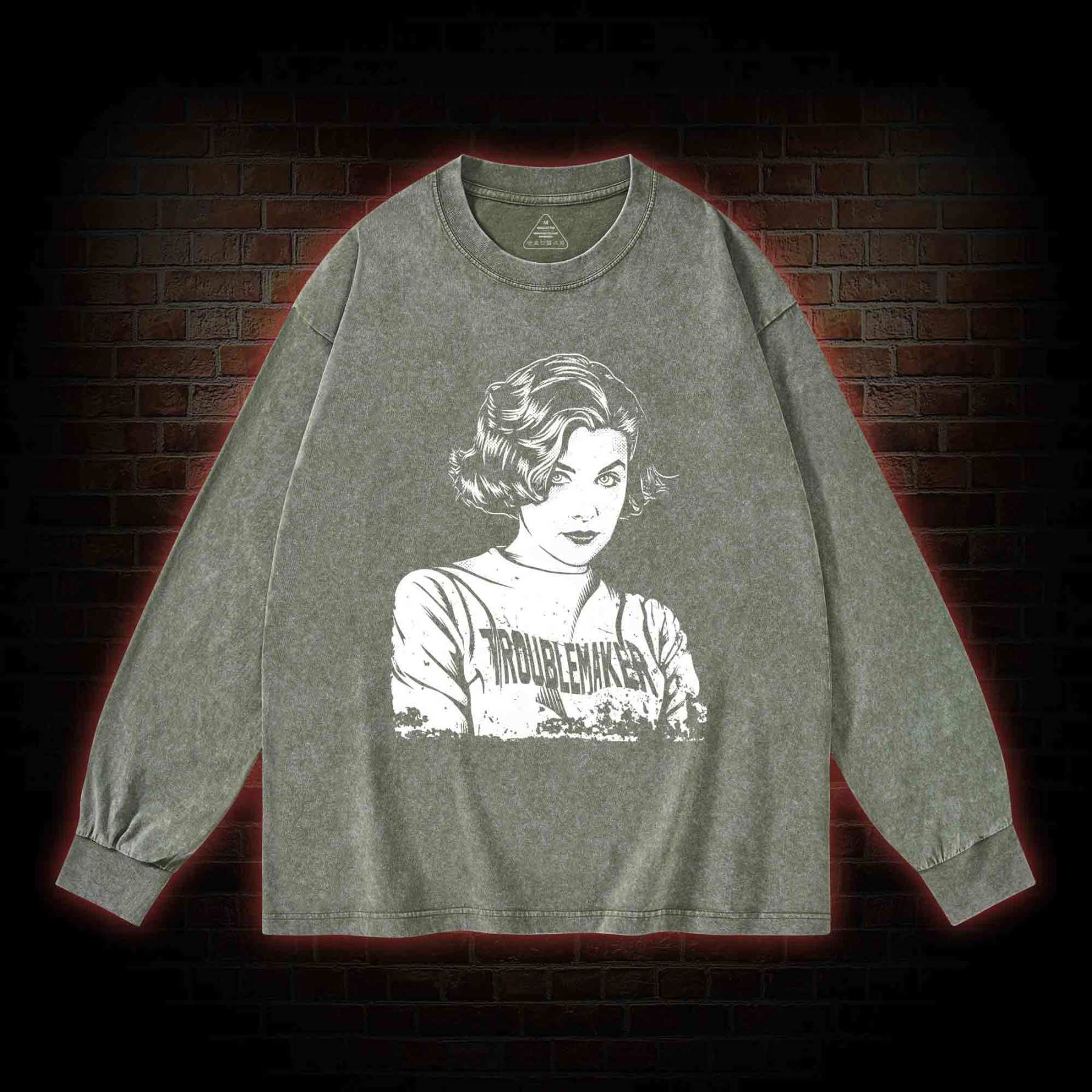 Troublemaker Washed Long-Sleeve T-shirt
