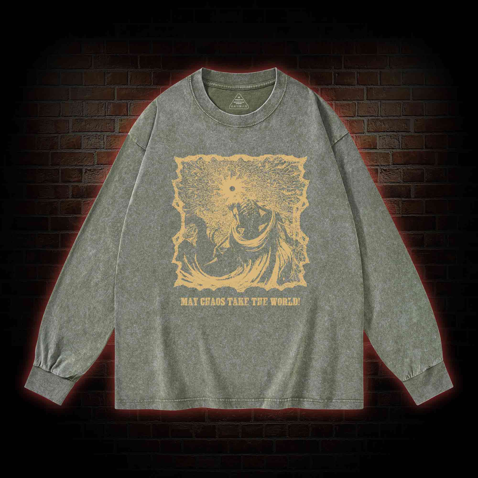 May Chaos Take The World Washed Long-Sleeve T-shirt