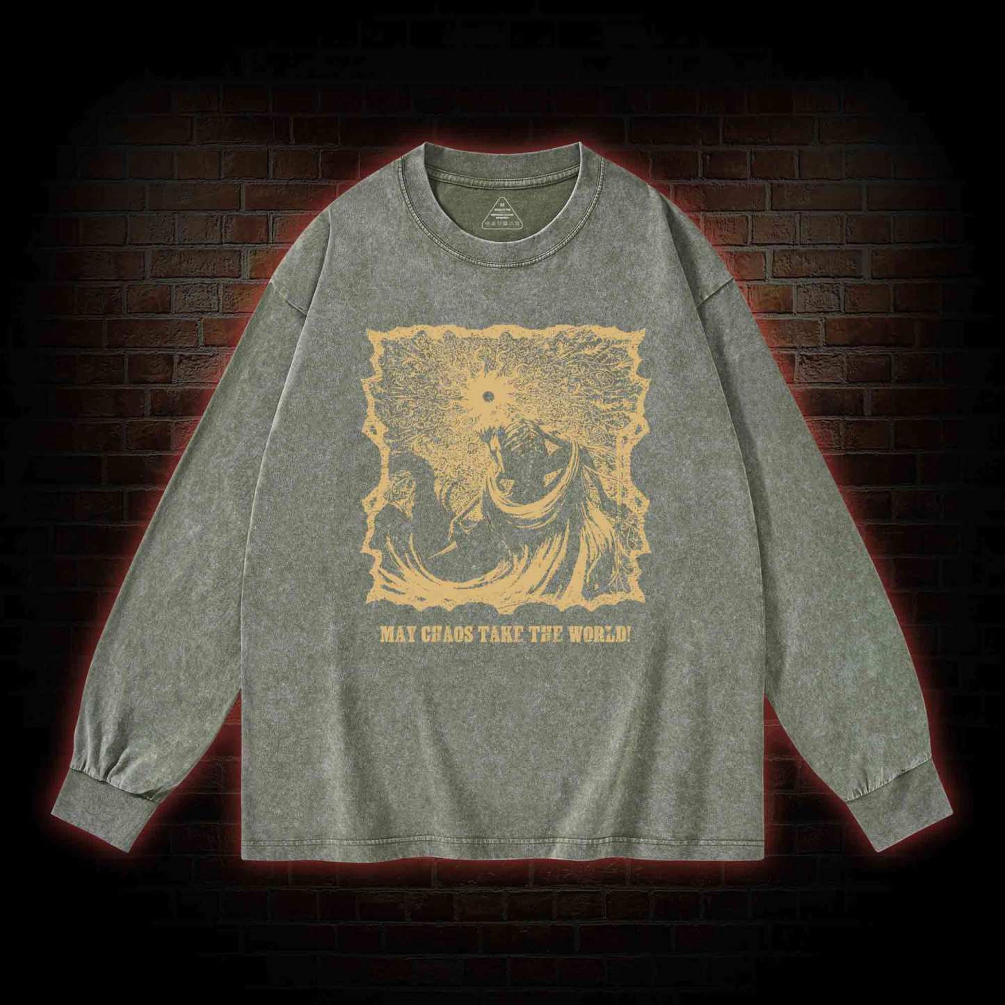 May Chaos Take The World Washed Long-Sleeve T-shirt