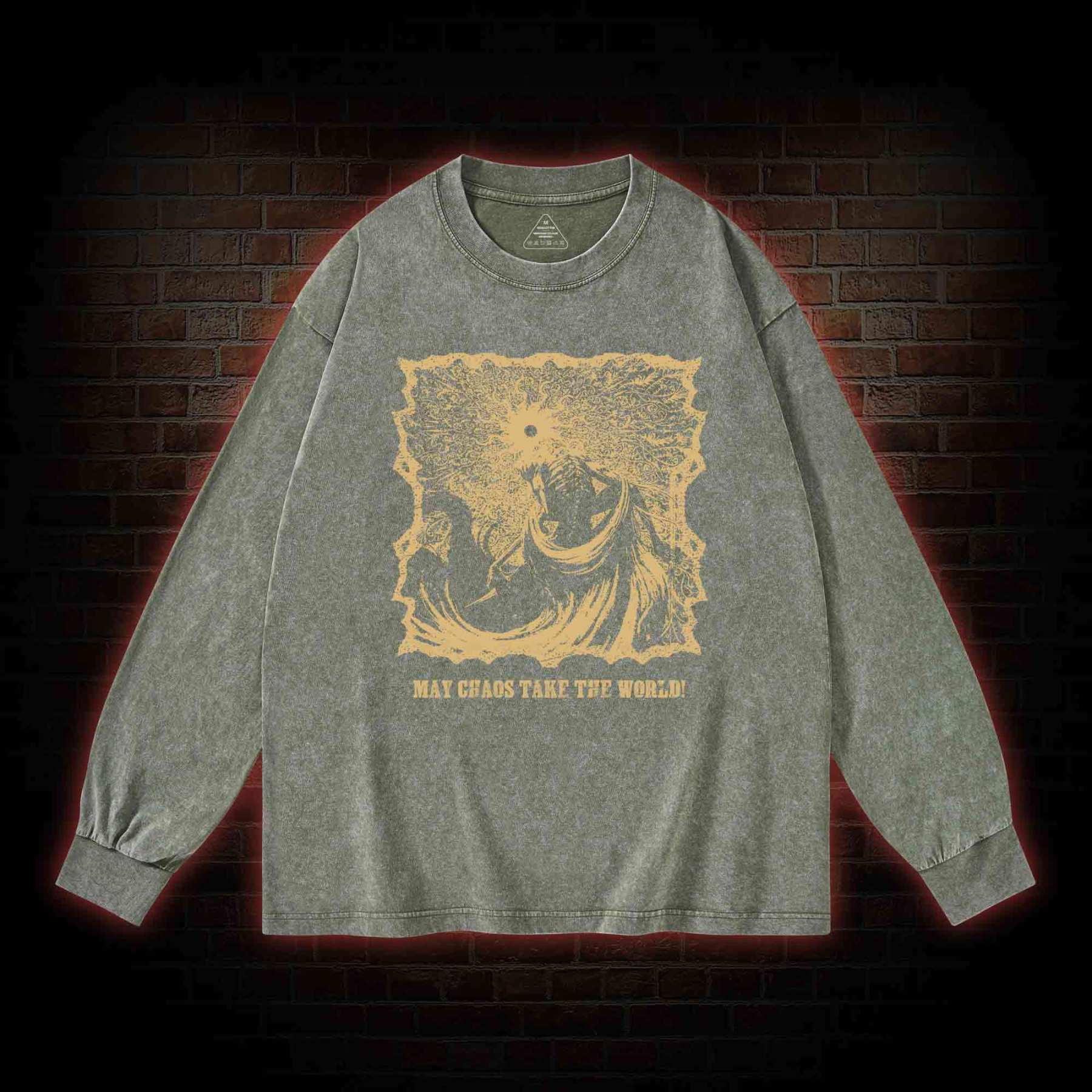 May Chaos Take The World Washed Long-Sleeve T-shirt