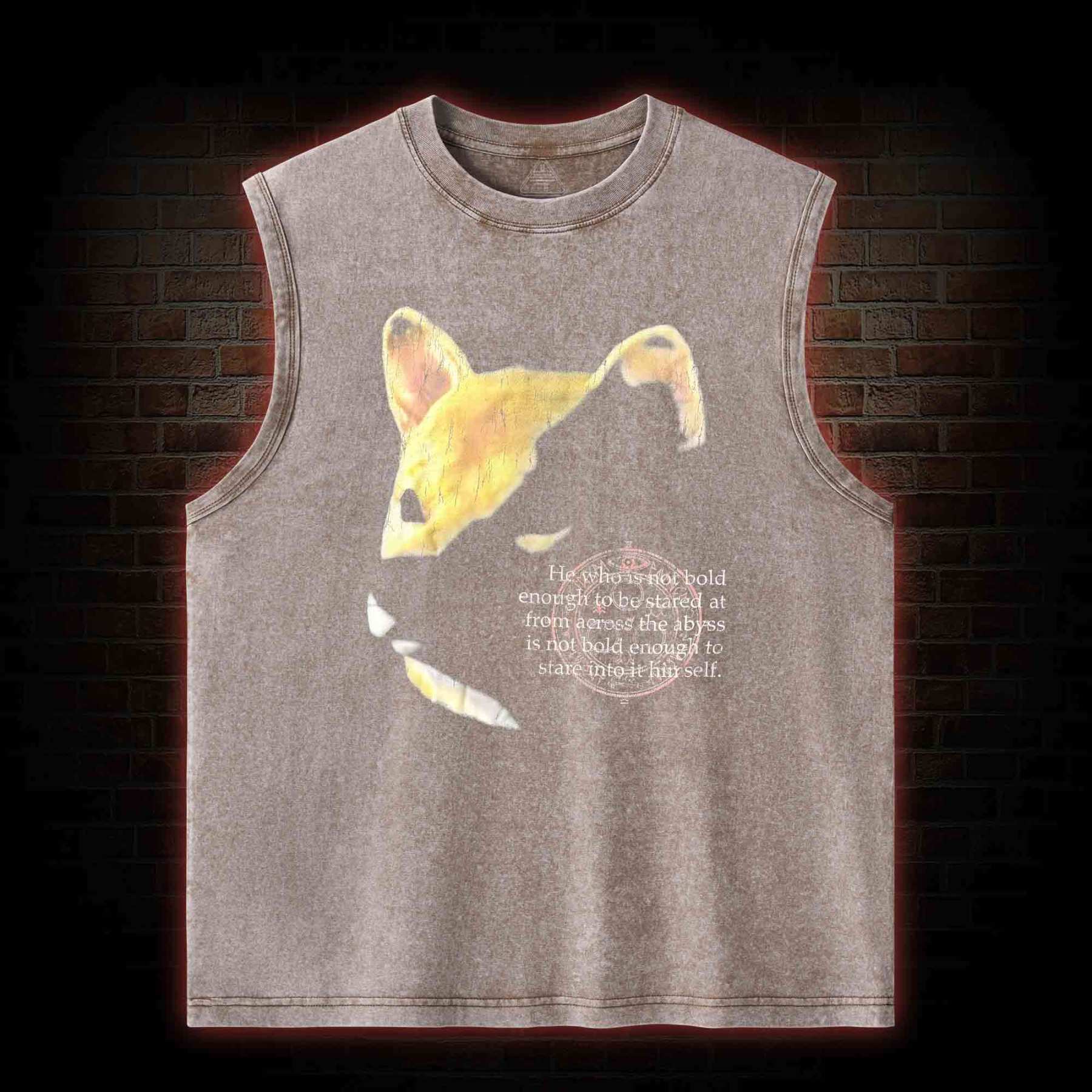 Shiba Back Print Washed Tank Top